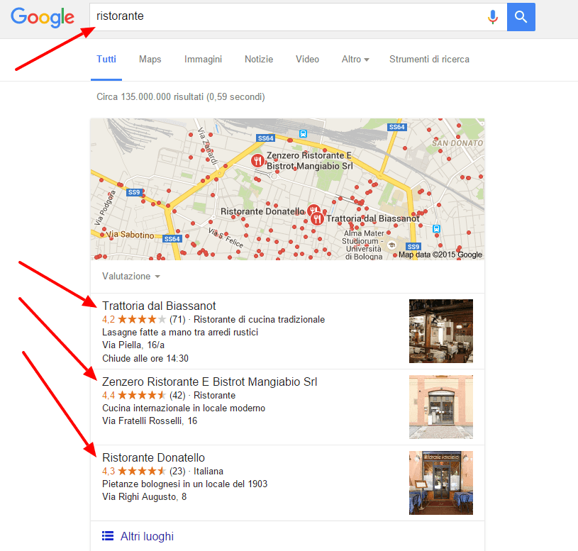 Cerca ristorante Google