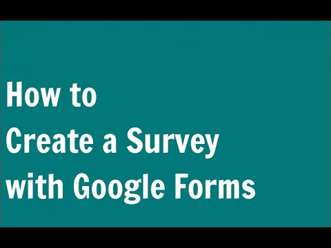 How to Create a Survey with Google Forms (Google Docs)