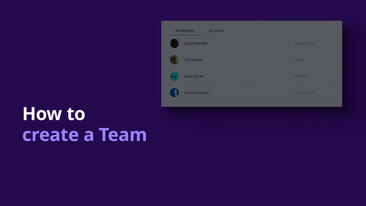 How to create a team