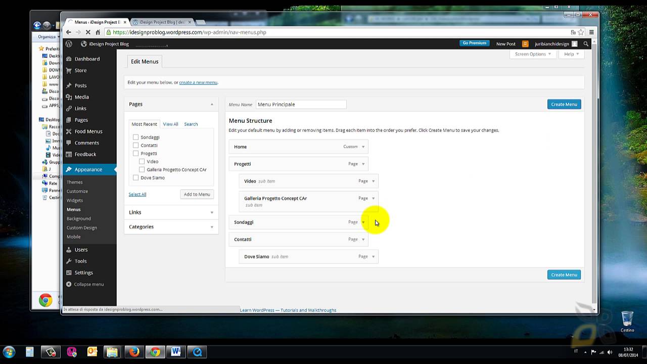 VideoCorso WordPress - Lezione  10 - Come Creare un Menu Principale di Navigazione