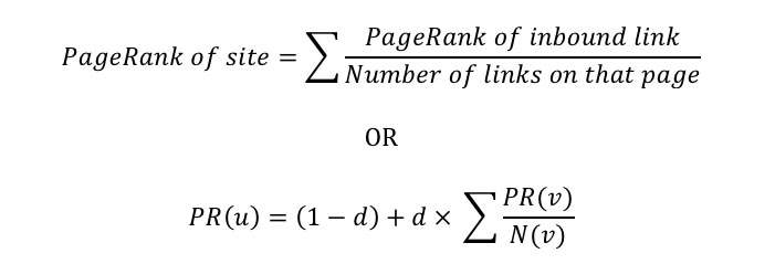 formula del pagerank