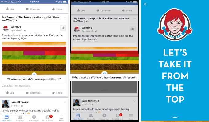 facebook canvas wendys