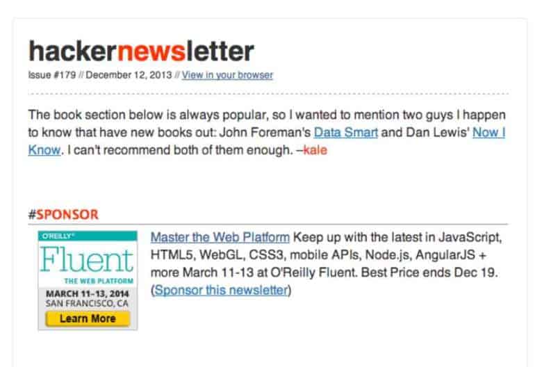hacker newsletter