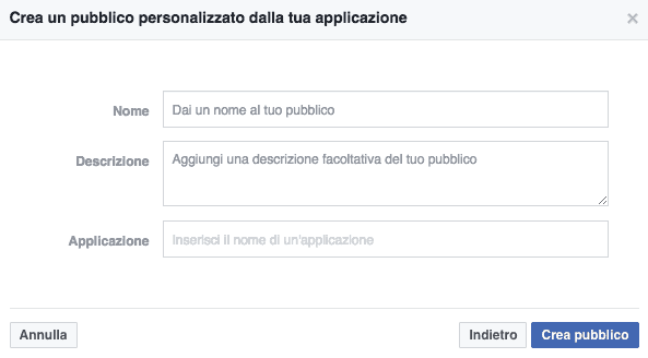 Costruire un pubblico di remarketing basato sull'attività dell'app in Facebook