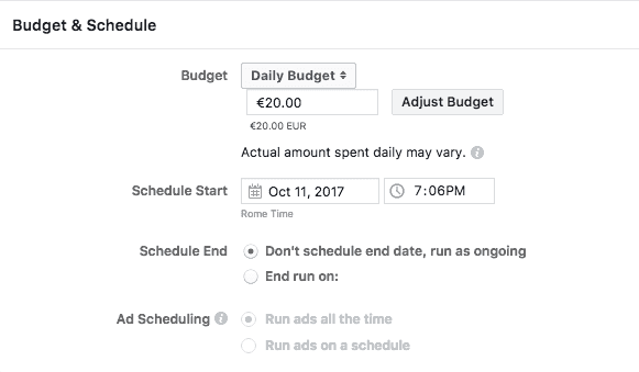 Budget Facebook