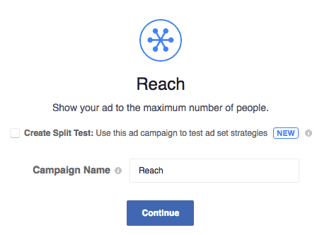 Reach obiettivo facebook