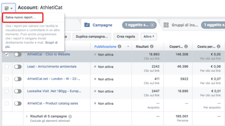 Salvare report fb ads