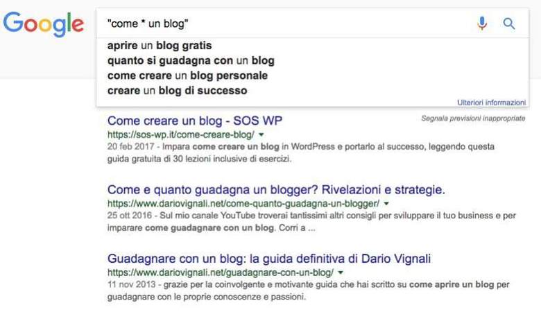 operatori di ricerca Google