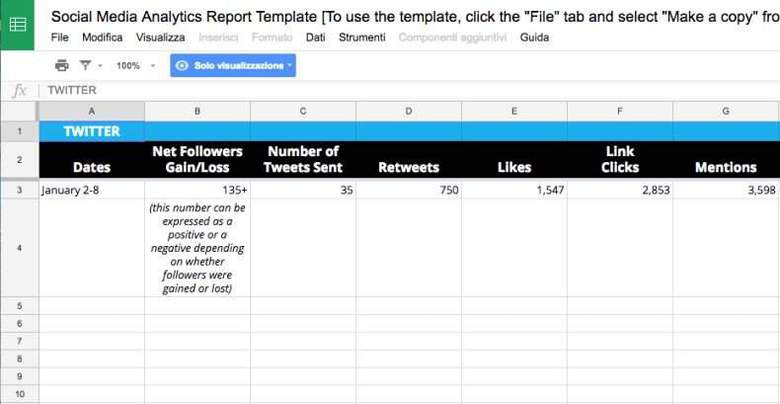 Social media report template report template