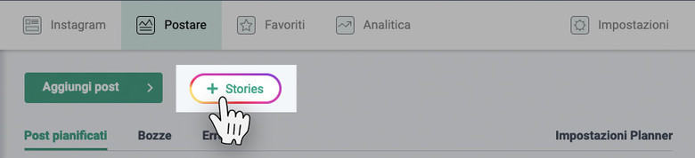 tool per programmare le storie di Instagram