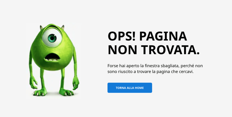 Esempio pagina 404 della Disney.