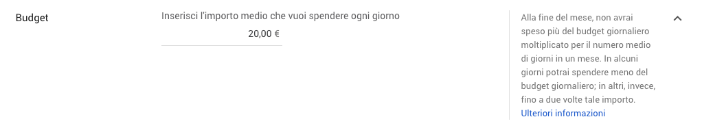 Gestione del budget di una campagna in Google Ads