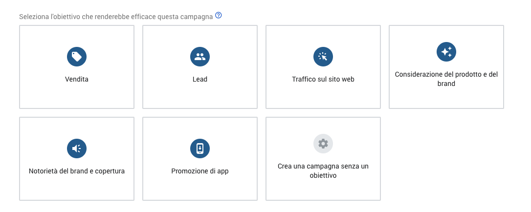 Scegliere un obiettivo di campagna in Google Ads
