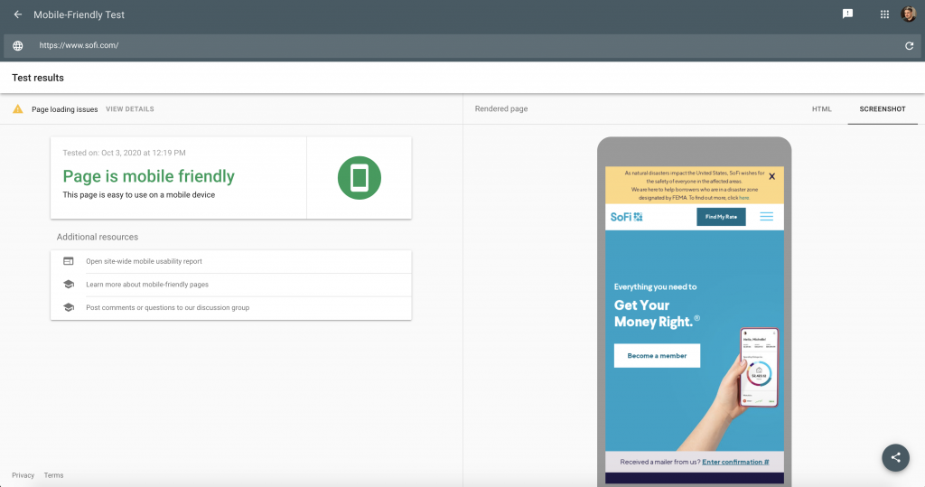 Google Mobile-Friendly Test Tool