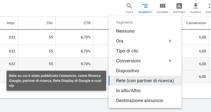 Segmentare rete in Google Ads