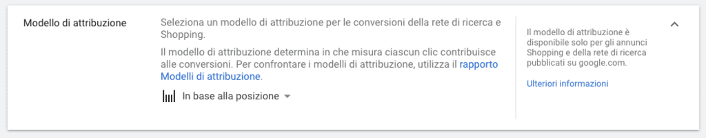 Modello di attribuzione in base alla posizione