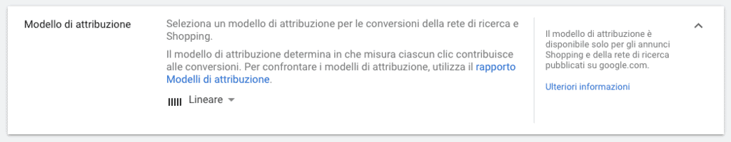 Modello di attribuzione lineare