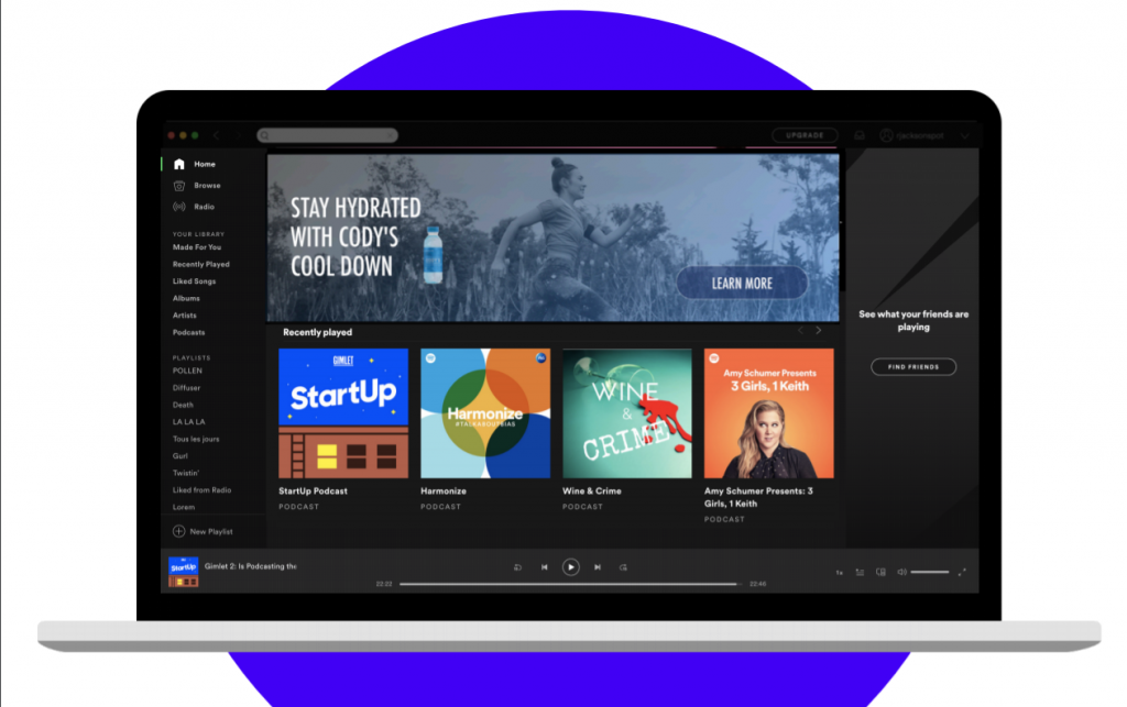 Spotify Advertising Homepage Takeover