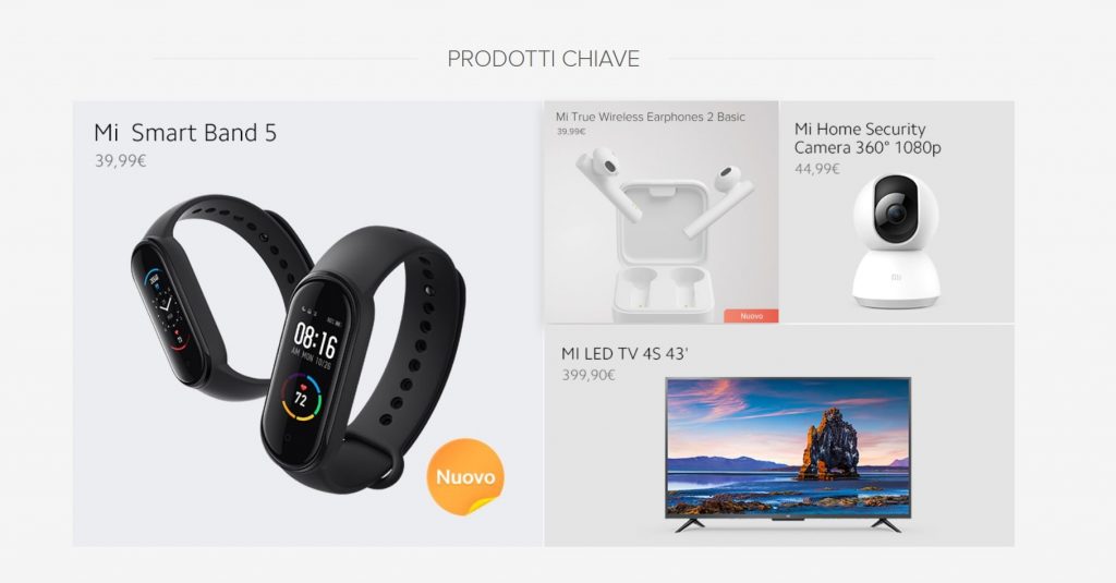Homepage efficace per ecommerce  Xiaomi